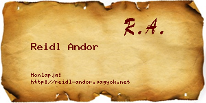 Reidl Andor névjegykártya